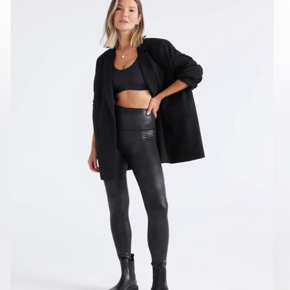 Knix Papaya Sculpt Black Metallic Leggings Size XL